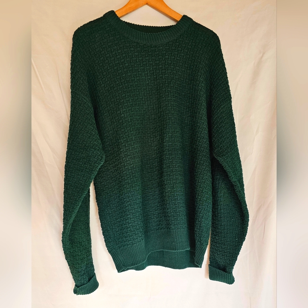 Ash Creek Trading Dark Green Chunky Cotton Sweater